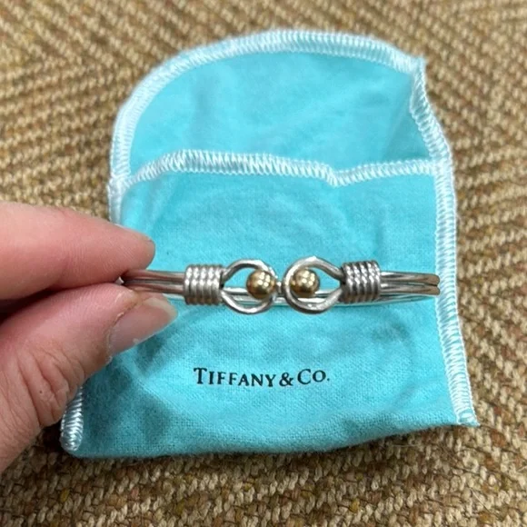 Tiffany & Co. Silver Hook and Coil Bracelet - Sterling silver and 18k gold